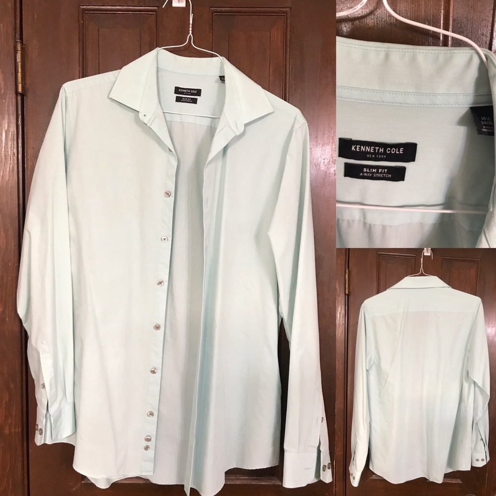 Kenneth Cole Men’s Shirt: Light blue 15.5/34/35